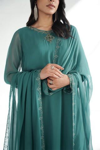 3 Piece Chiffon Embroidered Suit (FL0221)