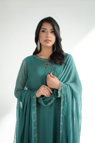 3 Piece Chiffon Embroidered Suit (FL0221)