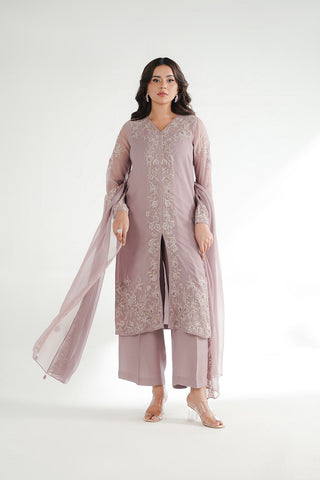 3 Piece Chiffon Embroidered Suit (FL0232)