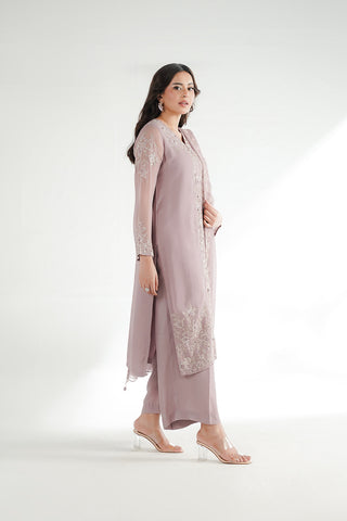 3 Piece Chiffon Embroidered Suit (FL0232)