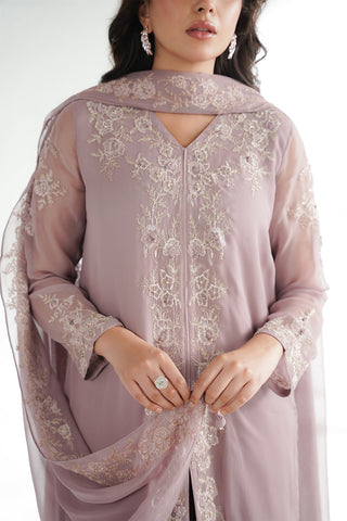 3 Piece Chiffon Embroidered Suit (FL0232)