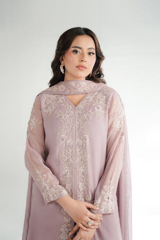 3 Piece Chiffon Embroidered Suit (FL0232)