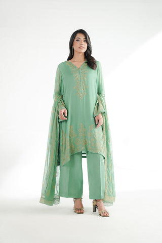3 Piece Chiffon Embroidered Suit (FS0204)