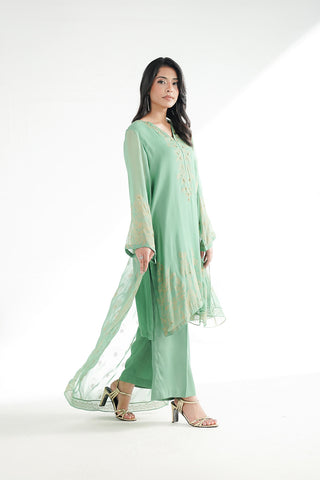 3 Piece Chiffon Embroidered Suit (FS0204)