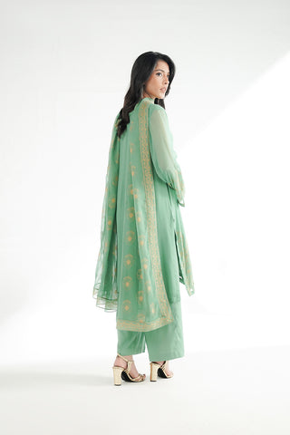 3 Piece Chiffon Embroidered Suit (FS0204)