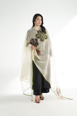 1 Piece Synthetic Organza Embroidered Dupatta (FD0129)