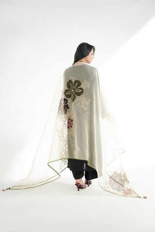 1 Piece Synthetic Organza Embroidered Dupatta (FD0129)