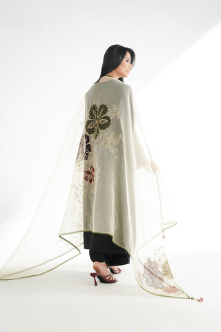 1 Piece Synthetic Organza Embroidered Dupatta (FD0129)