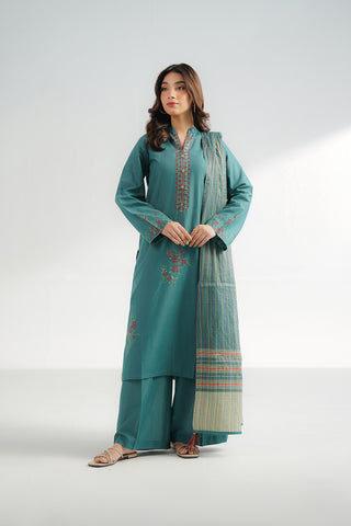 3 Piece Lawn Rip Embroidered Suit (CS0607)
