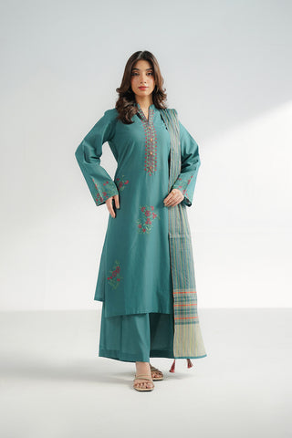 3 Piece Lawn Rip Embroidered Suit (CS0607)