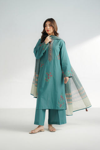 3 Piece Lawn Rip Embroidered Suit (CS0607)