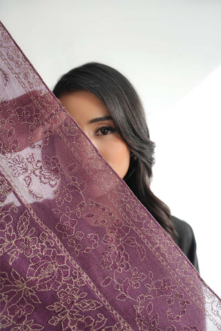 1 Piece Khaddi Net Embroidered Shawl (FH0034)