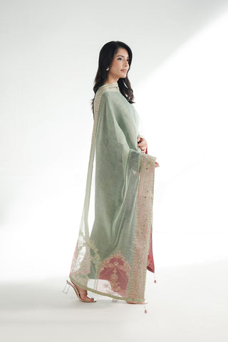 1 Piece Emboss Net Embroidered Shawl (FH0031)