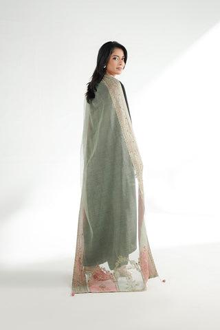 1 Piece Emboss Net Embroidered Shawl (FH0031)
