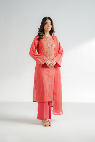 3 Piece Printed Lawn Embroidered Suit (CS0613)