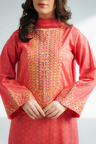 3 Piece Printed Lawn Embroidered Suit (CS0613)