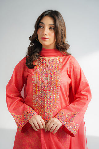 3 Piece Printed Lawn Embroidered Suit (CS0613)
