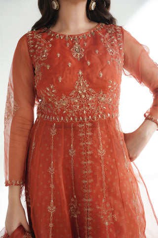 3 Piece Organza Embroidered Peshwas/Lehnga/Dupatta (FW0032)
