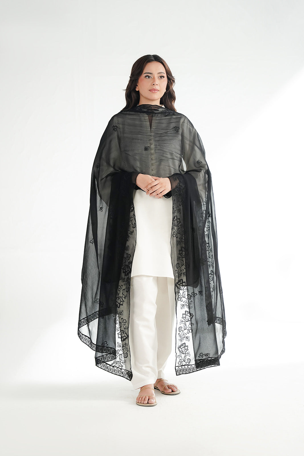 1 Piece Chiffon Embroidered Dupatta (FD0135)
