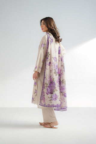 3 Piece Dobby Cotton Embroidered Suit (CS0611)