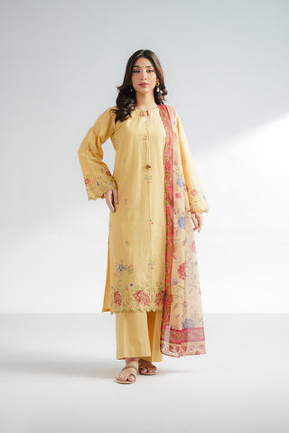 3 Piece Self Jacquard Embroidered Suit (CS0603)