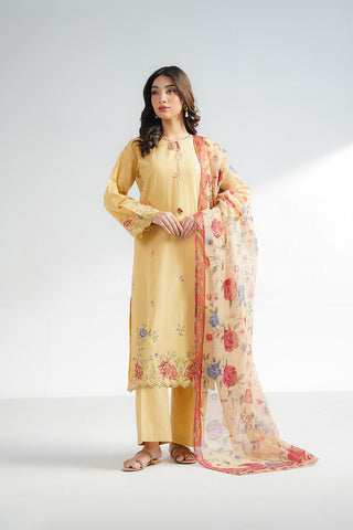 3 Piece Self Jacquard Embroidered Suit (CS0603)