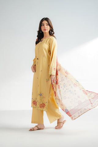 3 Piece Self Jacquard Embroidered Suit (CS0603)