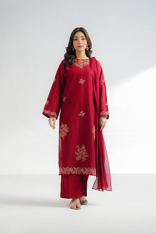 3 Piece Cotton Rip Stop Embroidered Suit (CS0620)
