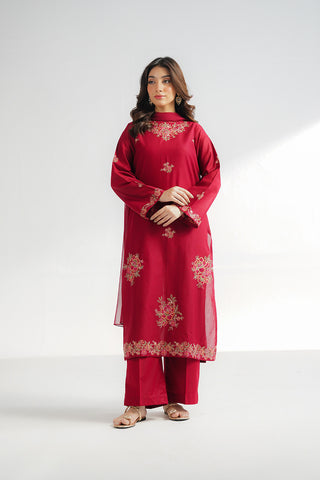 3 Piece Cotton Rip Stop Embroidered Suit (CS0620)