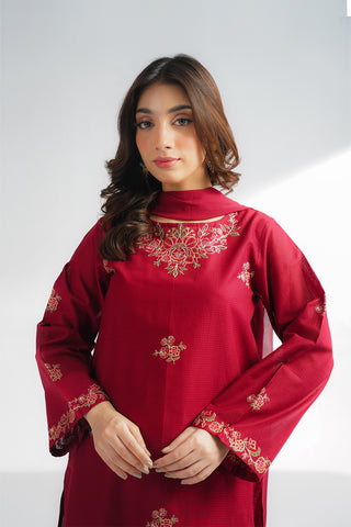 3 Piece Cotton Rip Stop Embroidered Suit (CS0620)