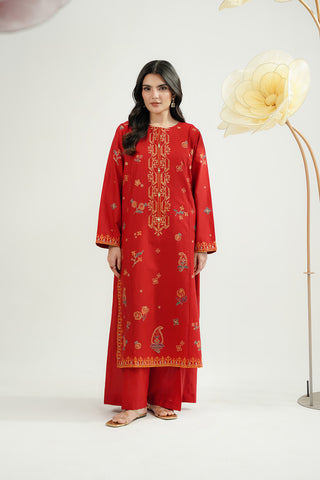 2 Piece Dobby Cotton Embroidered Suit (CS0535)