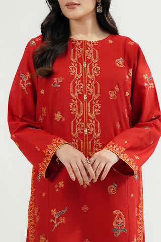 2 Piece Dobby Cotton Embroidered Suit (CS0535)