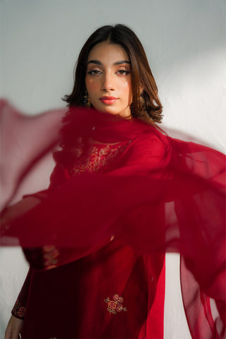 3 Piece Cotton Rip Stop Embroidered Suit (CS0620)