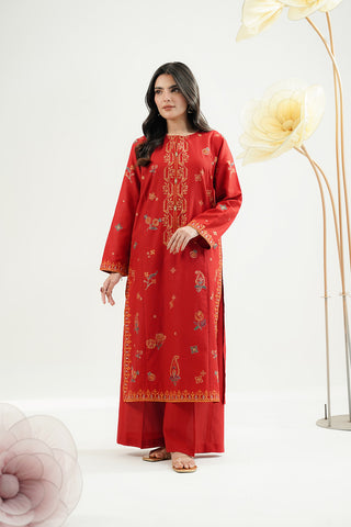 2 Piece Dobby Cotton Embroidered Suit (CS0535)
