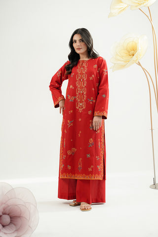 2 Piece Dobby Cotton Embroidered Suit (CS0535)