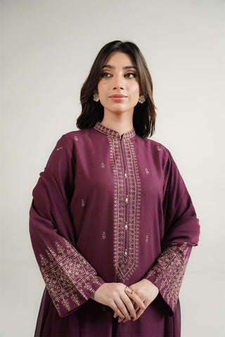 3 Piece Slub Khaddar Embroidered Suit (CP0565)