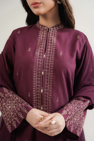 3 Piece Slub Khaddar Embroidered Suit (CP0565)