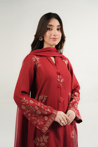 3 Piece Lawn Karandi Embroidered Suit (CP0567)