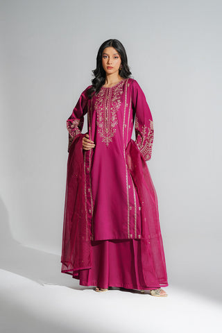 3 Piece Cotton Silk Embroidered Suit (FS0191)
