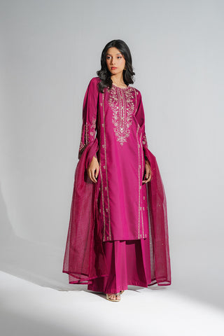 3 Piece Cotton Silk Embroidered Suit (FS0191)