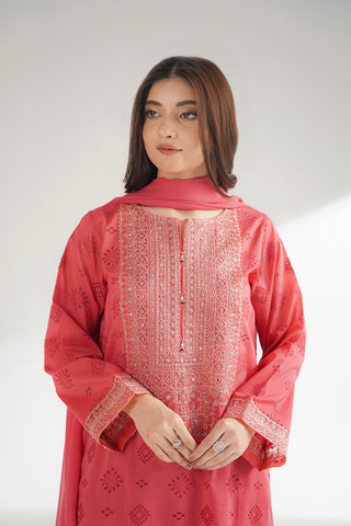 3 Piece Lawn Embroidered Suit (CS0554)