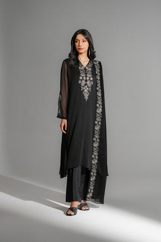 3 Piece Chiffon Embroidered Suit (FS0189)