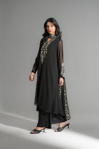 3 Piece Chiffon Embroidered Suit (FS0189)