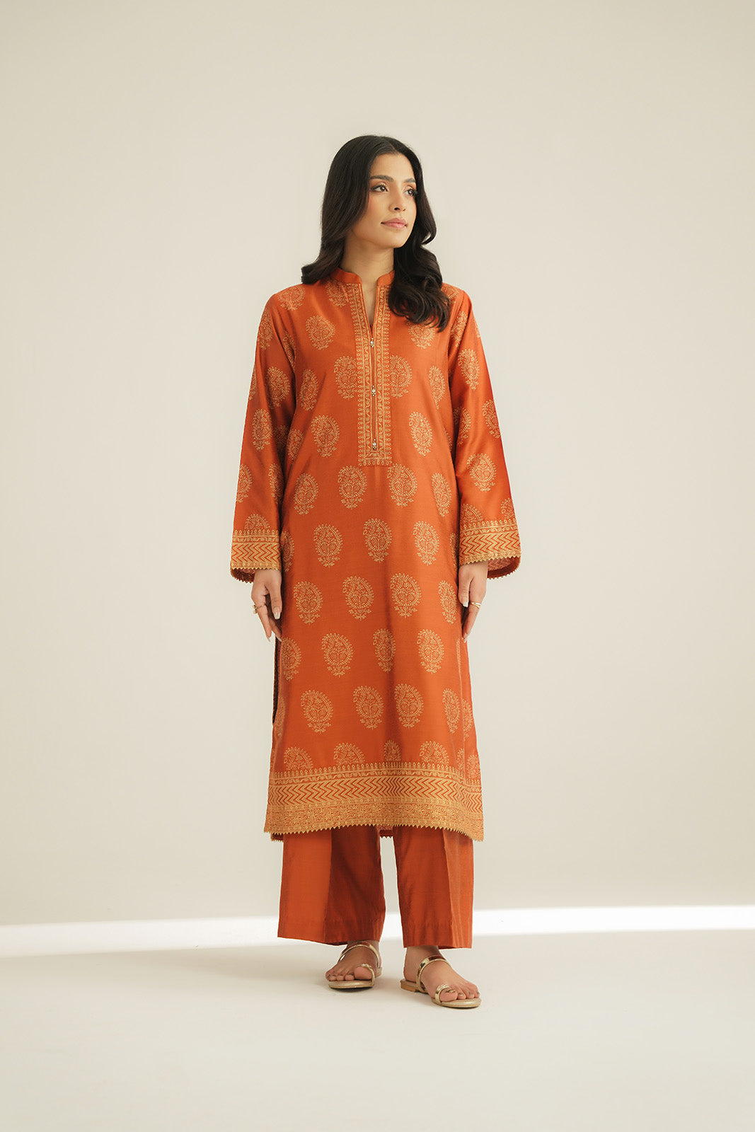 2 Piece Printed Cotton Silk Printed Suit (CS0447)