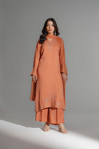 3 Piece Chiffon Embroidered Suit (FS0190)