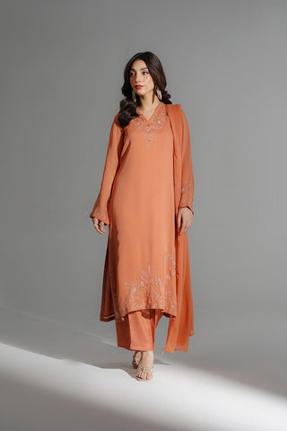 3 Piece Chiffon Embroidered Suit (FS0190)