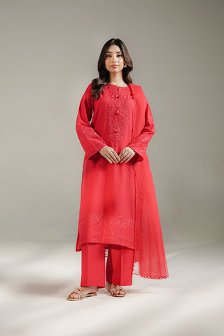 3 Piece Cotton Rip Stop Embroidered Suit (CS0693)