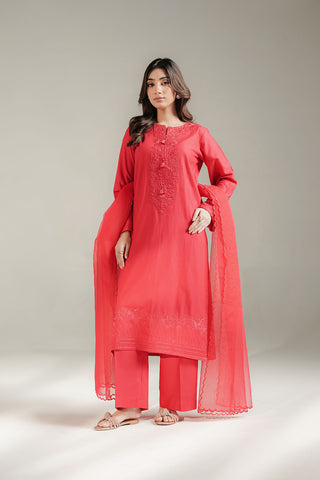 3 Piece Cotton Rip Stop Embroidered Suit (CS0693)