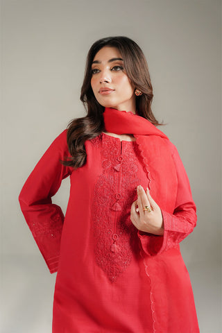 3 Piece Cotton Rip Stop Embroidered Suit (CS0693)