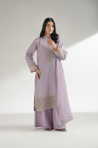 3 Piece Masoori Stripe Embroidered Suit (CS0543)